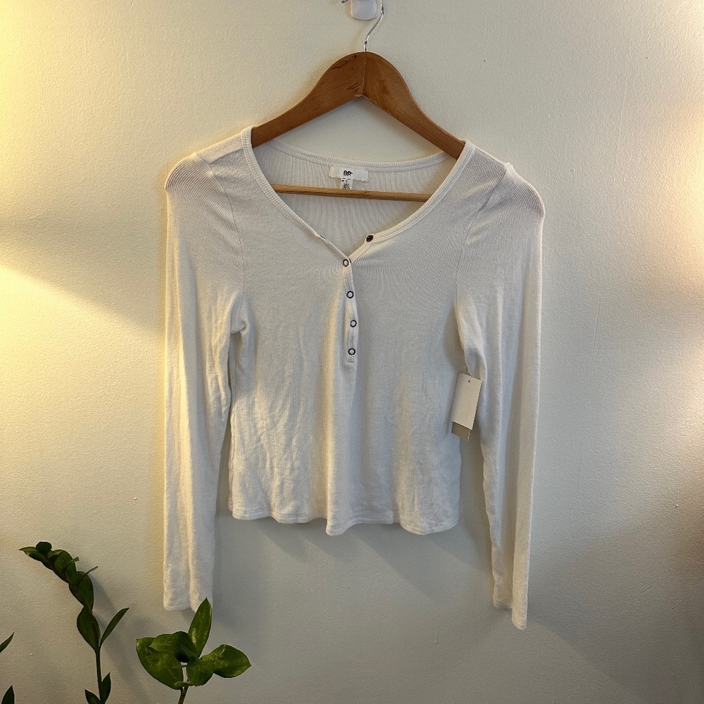 NWT Nordstrom White Henley
